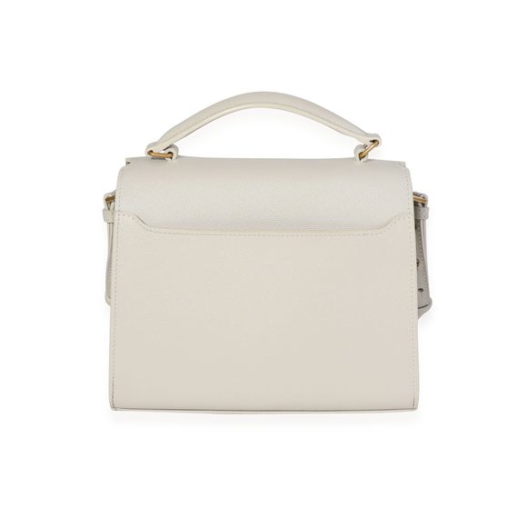Saint Laurent Blanc Vintage Grain De Poudre Cassandra Mini Top Handle Bag - Picture 3 of 8